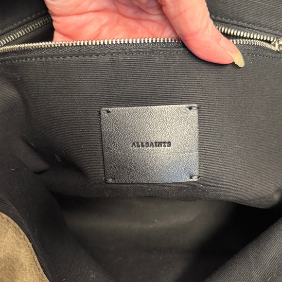 All Saints Fleur De Lis East West Tote Bag grey/brown cow leather - Picture 12 of 13